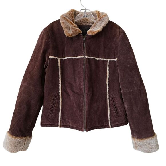 DONA MICHI Womens Genuine Leather Jacket Size XXL Brown Western Y2k Bohemian - Picture 1 of 9